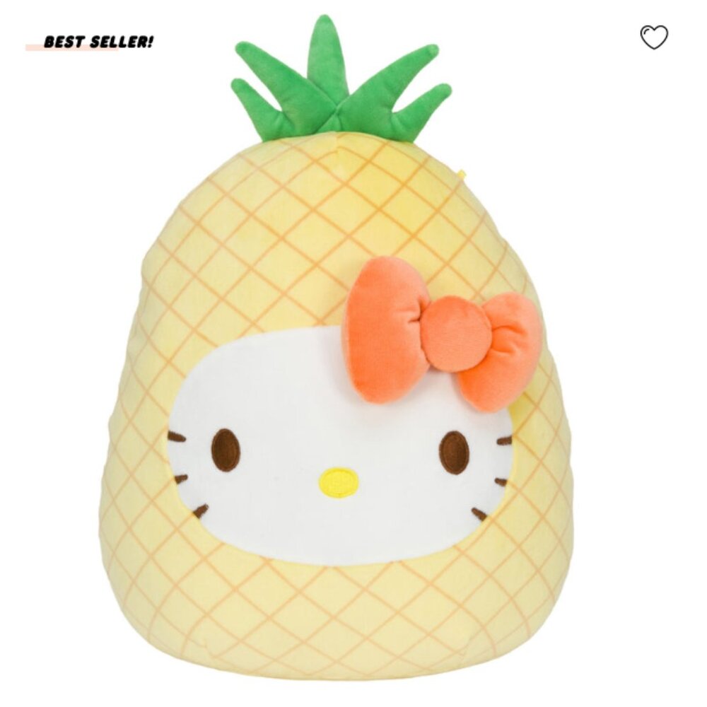 NEW Sanrio 2021 Hello Kitty x Squishmallow Pineapple 12" Plush Mochi Toy